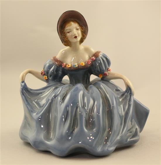 A rare Wade underglaze porcelain figure of Curtsey, c.1938, 13cm